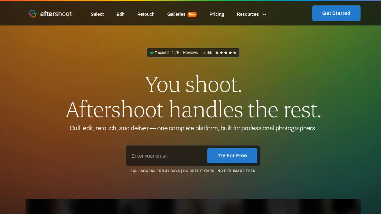 Aftershoot homepage hero