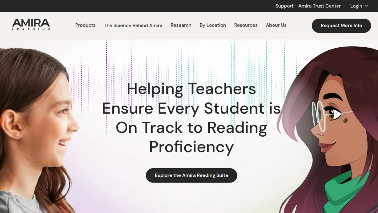 Amira Learning homepage hero