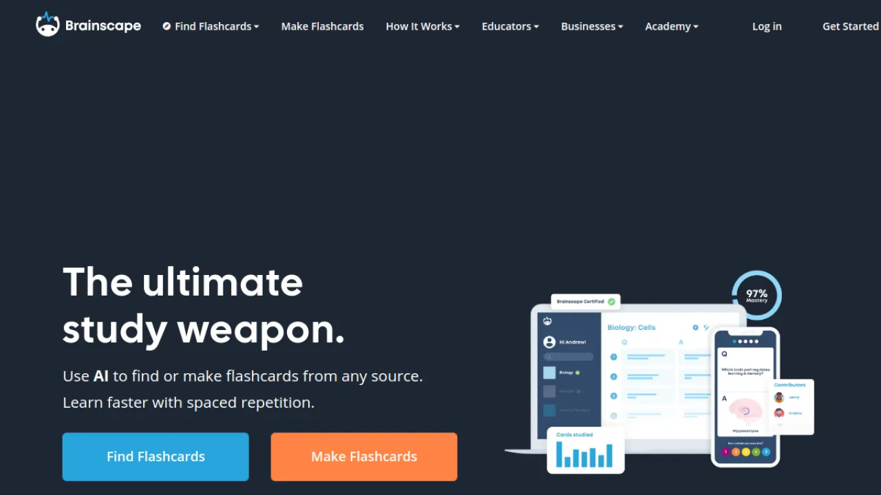 Brainscape homepage hero