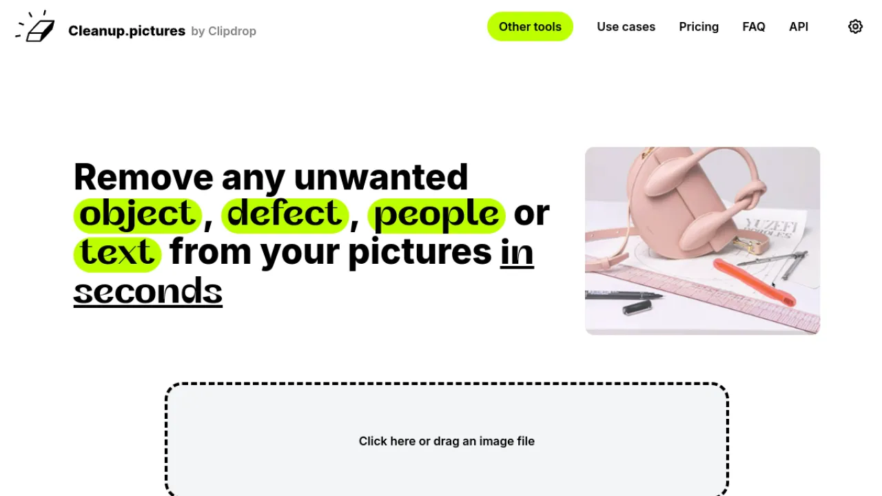 Cleanup.pictures homepage hero