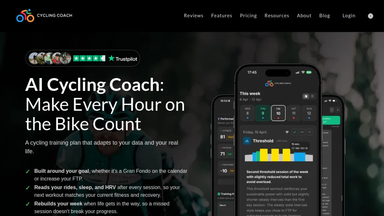 Cycling Coach AI homepage hero