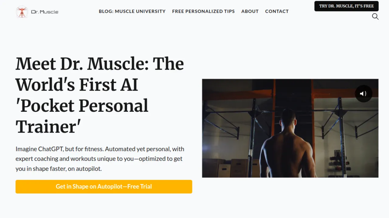 Dr. Muscle homepage hero