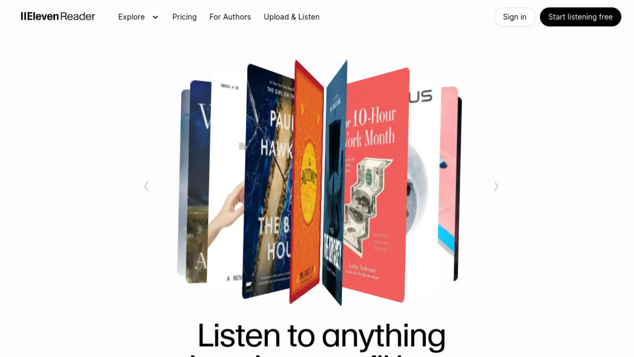 ElevenReader homepage hero