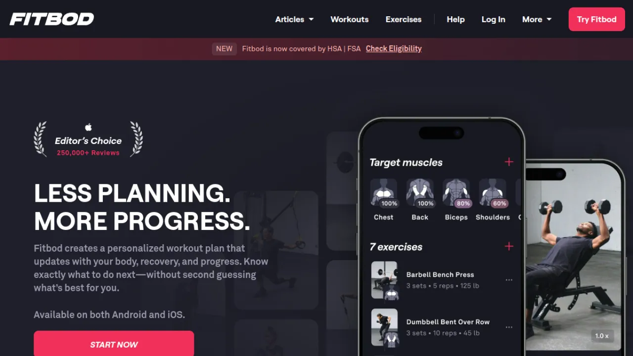 Fitbod homepage hero