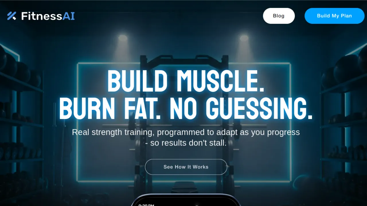 FitnessAI homepage hero