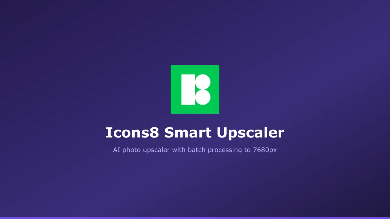 Icons8 Smart Upscaler homepage hero