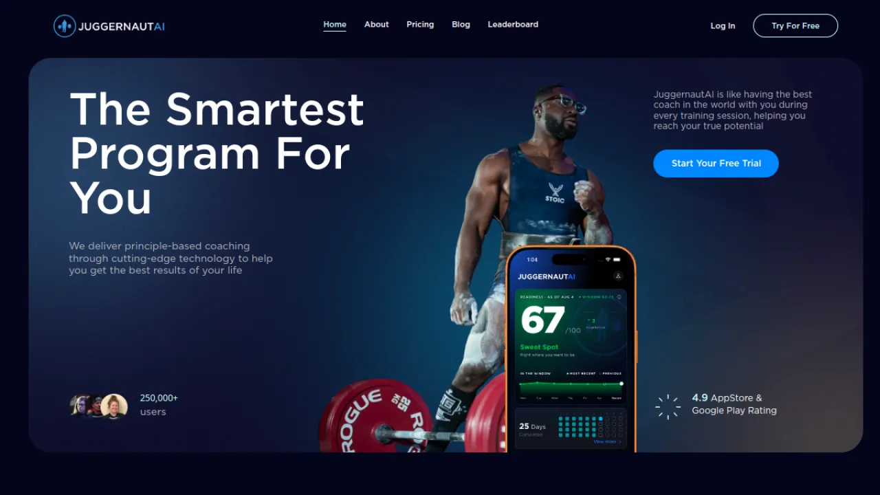 JuggernautAI homepage hero