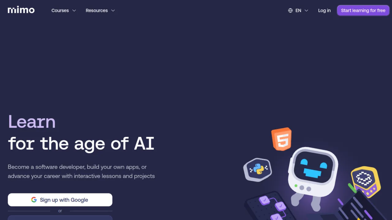 Mimo homepage hero
