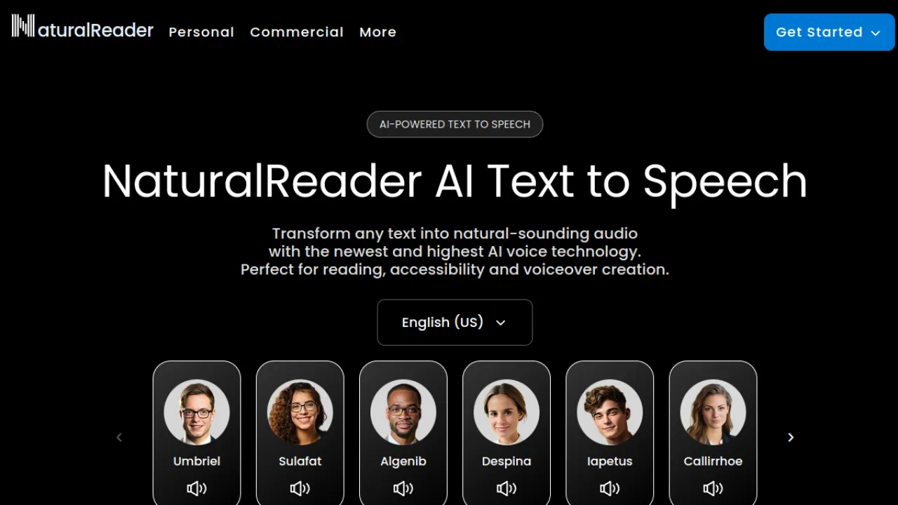 NaturalReader homepage hero
