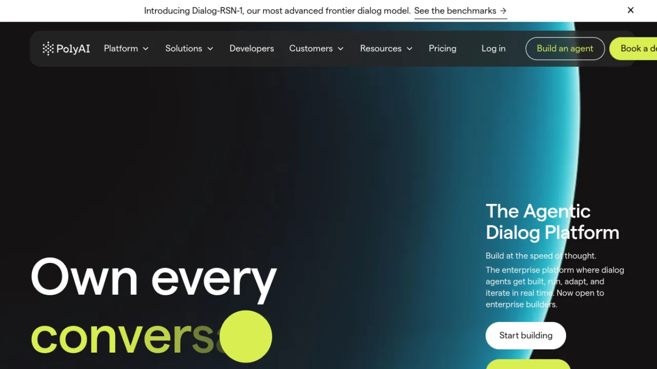 PolyAI homepage hero