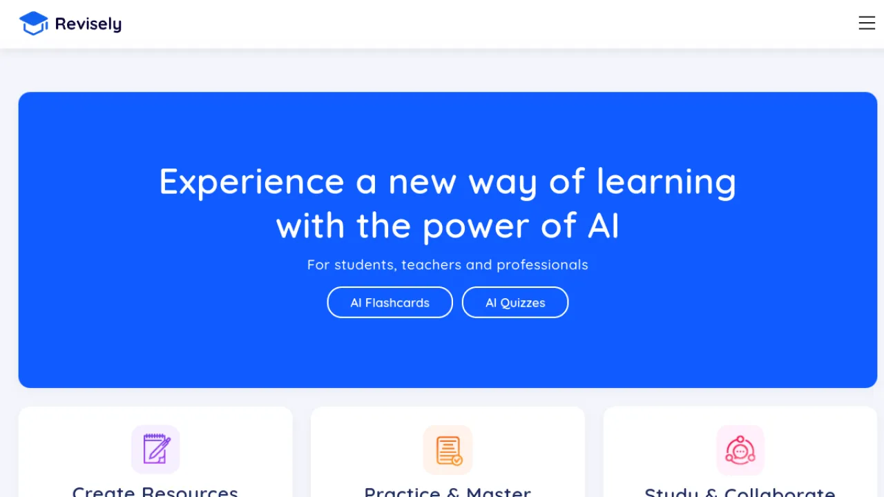 Revisely homepage hero