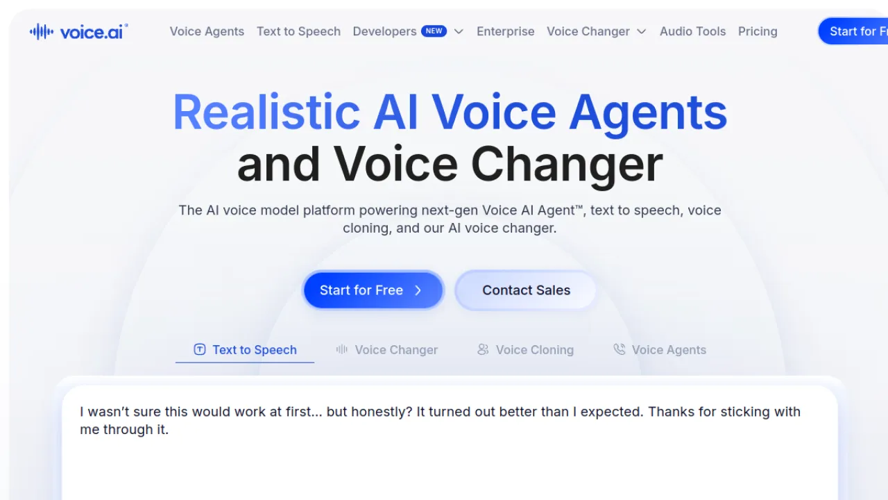 Voice.ai homepage hero