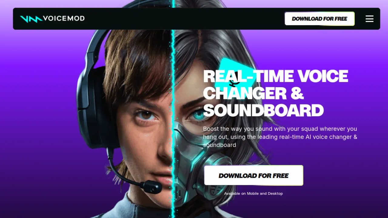 Voicemod homepage hero