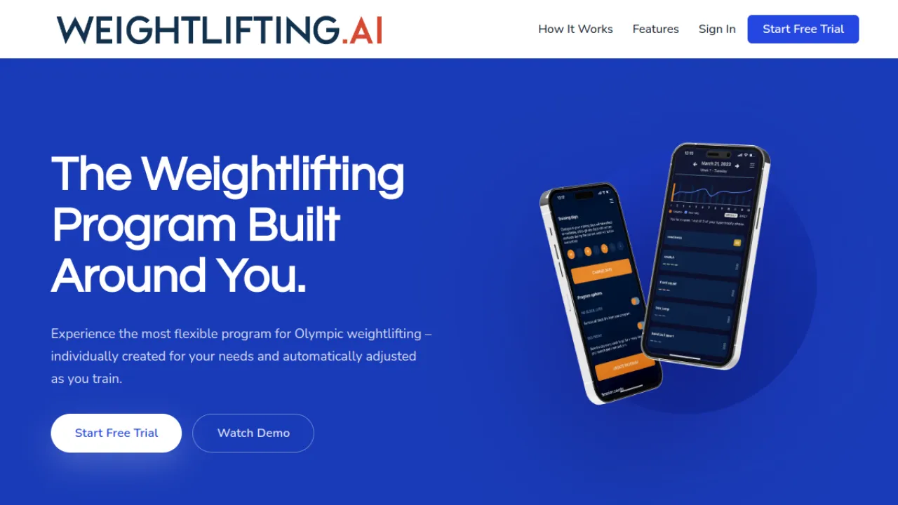 Weightlifting.ai homepage hero